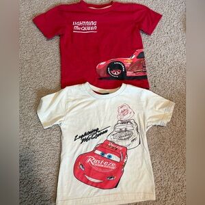 Disney Lightning McQueen Short Sleeve Tees - Red & Cream